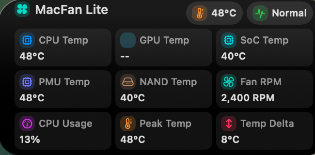 Mac Fan widgets preview