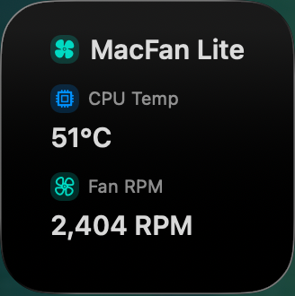 Mac Fan compact widget preview